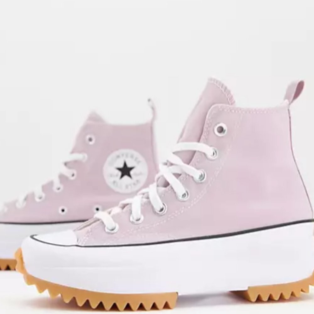New Pink Converse Run Star Hike Hi canvas platform sneakers 8.5 shoes